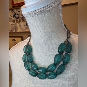 5 for $30 Elegant Faceted Teal Double Beaded Necklace & Earrings